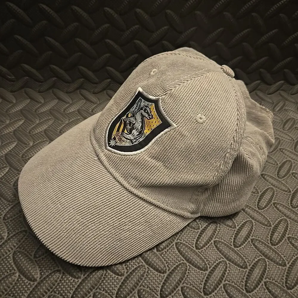 Harry Potter Hufflepuff Crest Youth Strapback Hat Gray Adjustable Cap